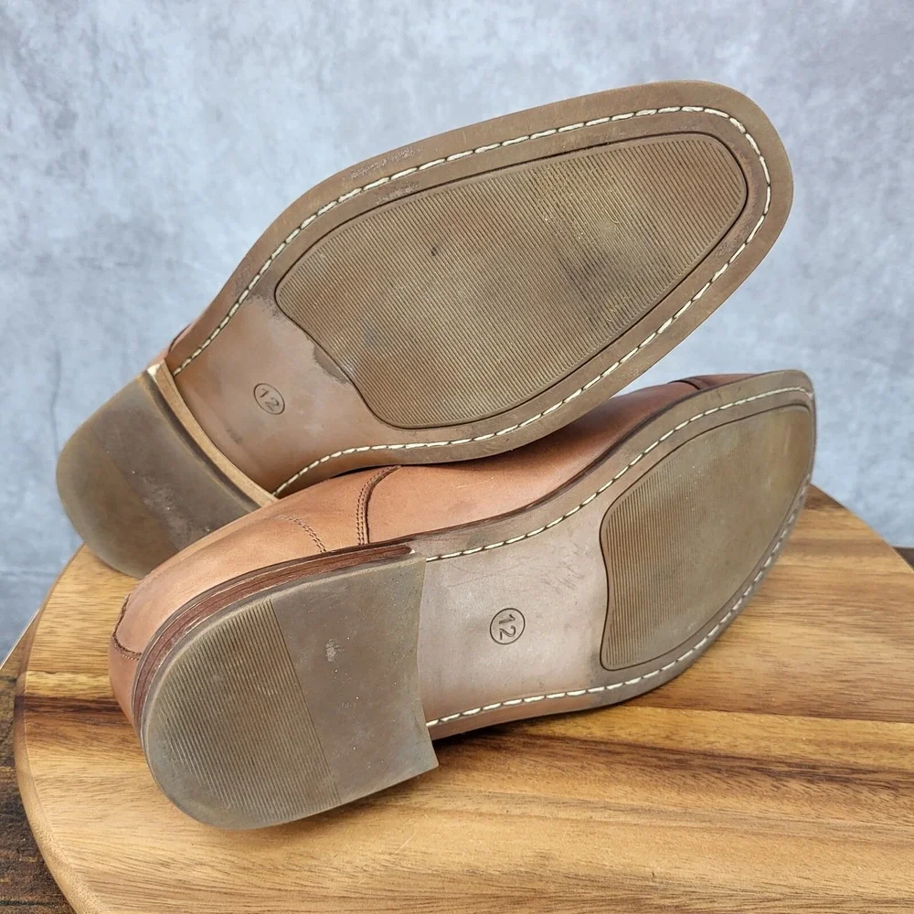 Goodfellow & Co Oxford Shoes Mens 12‎ Target Brown Leather Cap Toe Dress Shoes